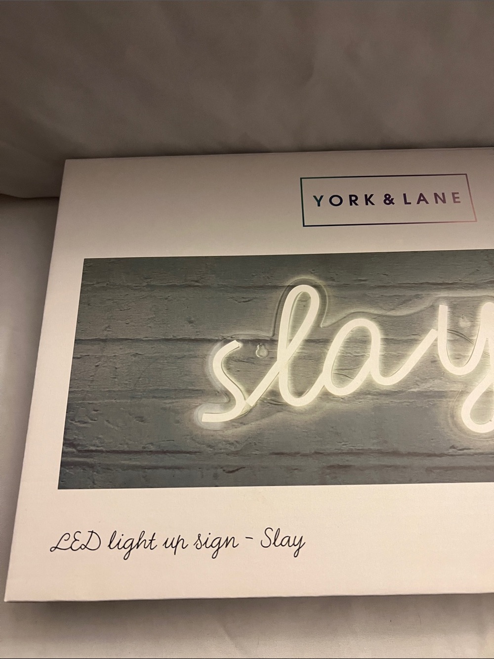 White 'Slay' LED Script Wall Light - Picture 6 of 7